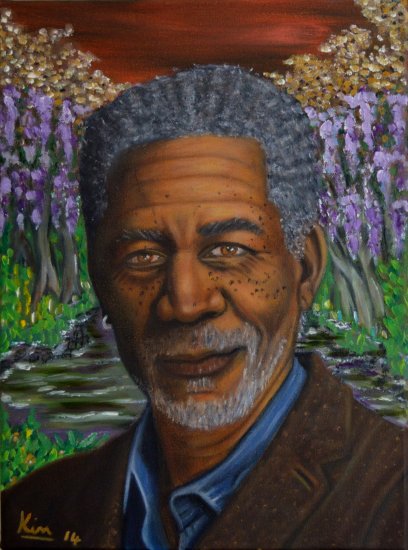 Oil Painting > Loose Ends > Morgan Freeman - Click Image to Close